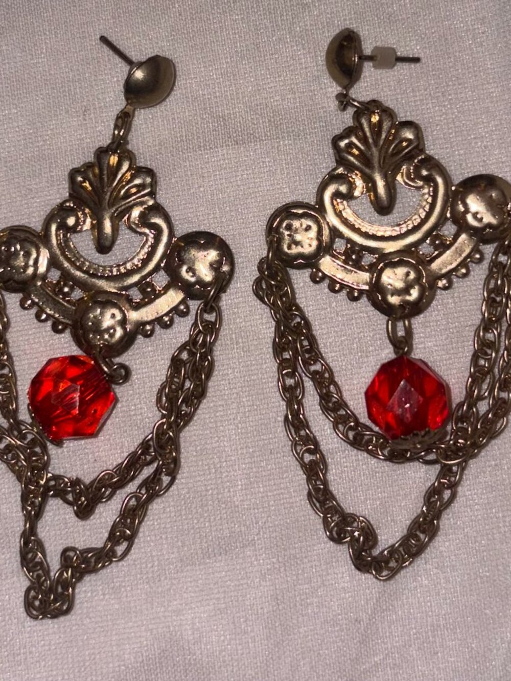 red and gold earrings